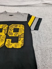 Maxi Milian New York Shirt Jersey Mens Black & Yellow Short Sleeve Paisley Large