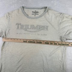 Lucky Brand Mens Medium Triumph Motorcycles Graphic T-Shirt Gray Slub Knit Tee