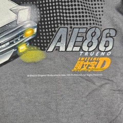 Vintage Initial D Shirt Mens Medium Gray Y2K Anime ODM Drift Toyota AE36 Trueno
