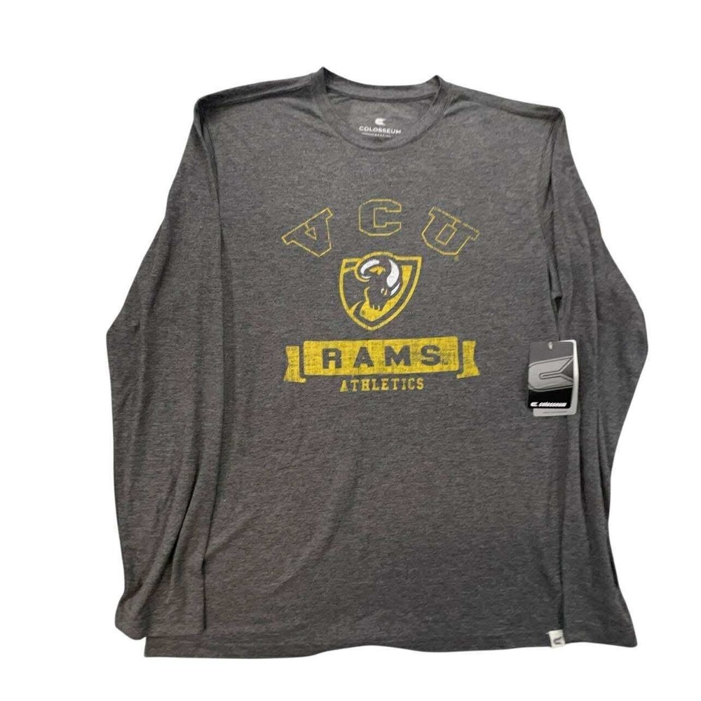 VCU Rams Athletics Colosseum Long Sleeve T Shirt Gray Collegiate NCAA