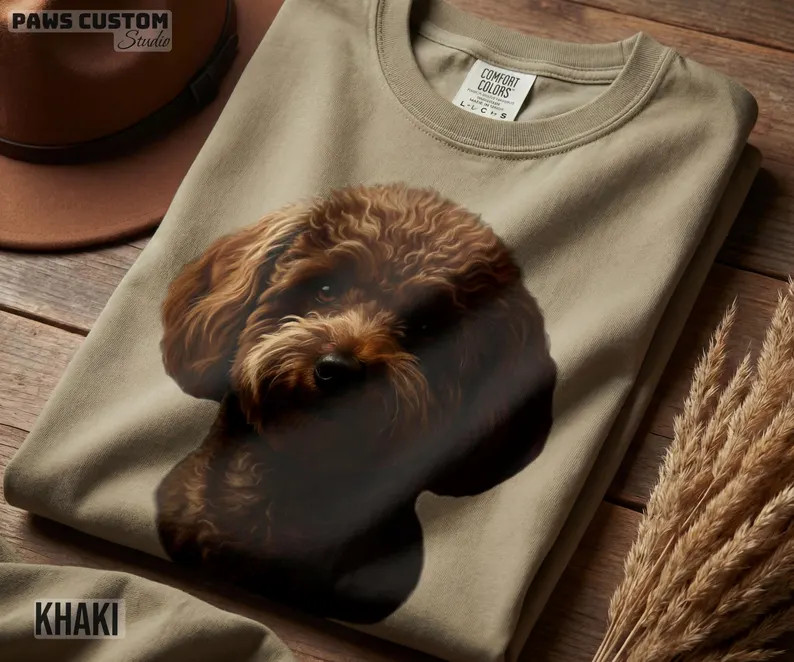Custom Pet Portrait Comfort Tee Personalized Dog Cat Photo