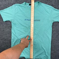 Array The Original Sports T-Shirt Men XXL Fits Large Teal Graphic Stained AS IS