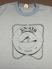 Vtg Sigma Nu Alpha Tau Omega Fall Cruise ‘84 Long Sleeve T Shirt Single Stitch L