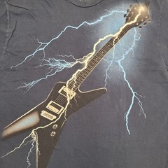 Electric Guitar Lightning Shirt M/L 21×27 Navy-Blue