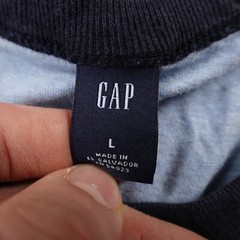 VTG Gap Shirt Mens L Blue Applique Raglan Long Sleeve Preppy Casual Athletic Y2K
