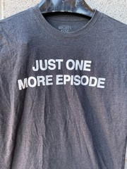 Mighty Fine Just One More Episode Shirt Mens Small Gray Binge Watching Tee S