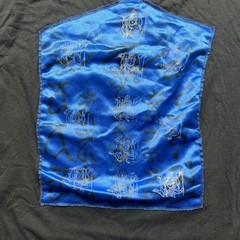 Intex T-Shirt Mens L Black Blue Satin Patch Graphic Heavy Weight Cotton Tee