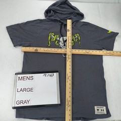 Under Armour Drawstring Hooded Short Sleeve Graphic Shirt Mens Size L Gray