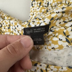 J Jill Wearever Collection Floral Sleeveless Top Size L Yellow Garden Cottage