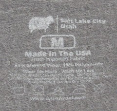WURU Grey Merino Wool Blend Long Sleeve Base Layer T Shirt Medium