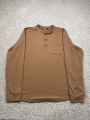 OR Outdoor Research Shirt Men’s Medium Brown Aberdeen Henley Knit Button Collar