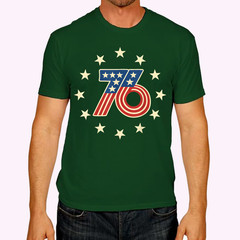 50th Birthday 1976 USA Bicentennial Groovy Retro Number 76 T-Shirt