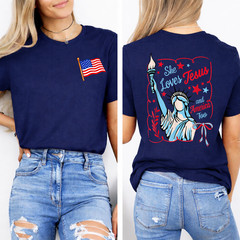 She Loves Jesus And America Too 4th Of July Women 2SIDE T-Shirt