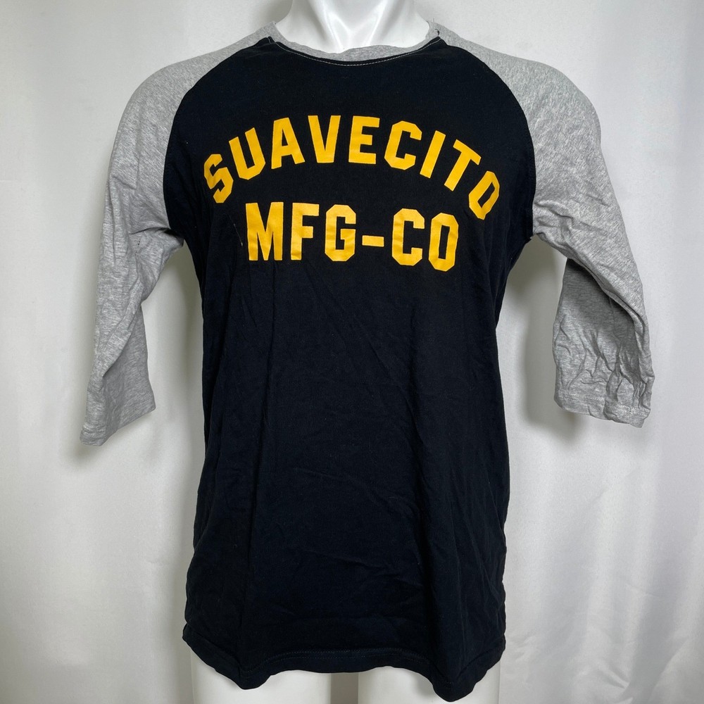 Suavecito El Mirage Black Grey 3/4 Sleeve Raglan Baseball T-Shirt Men’s LARGE