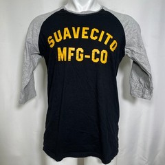 Suavecito El Mirage Black Grey 3/4 Sleeve Raglan Baseball T-Shirt Men’s LARGE