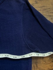VTG Great Land Thermal Mens M Blue Polycotton Waffle-Knit Long-Sleeve Base 90s