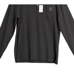 Psycho Bunny Henley T-Shirt Men’s XL Long Sleeve Chest Pocket Dark Gray NWT