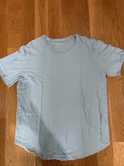ASOS Basics Men’s T-Shirt Medium Light Blue Scallop Hem Crew Neck Casual Tee