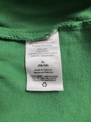 Holiday Time Team Nice Santa Graphic Print Green T-Shirt XL Crew Neck SS