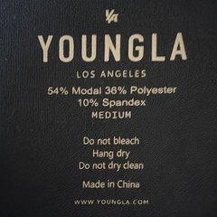 YoungLA Mens Medium Blue Modal Polyester Spandex Oversized Henley T-Shirt