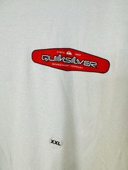 Quiksilver White Logo Graphic Print Jersey Cotton Crew Neck T-Shirt Men 2XL