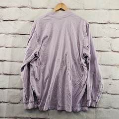 Teddy Fresh Shirt Mens XL Lavender Long Sleeve Mock Neck Embroidered Bear