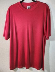 Stacy Adams Red Knit Shirt Size XL Short Sleeve Classic Crewneck Tee Ribbed…