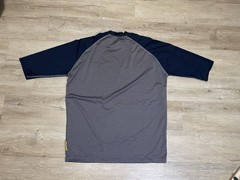 EvoShield Shirt Mens Sz L Large 3/4 Sleeve Raglan Gray Blue Performance Baseball