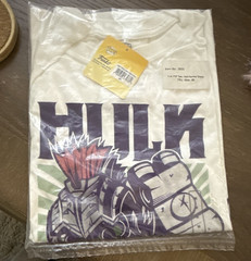 Funko Pop! Tees Marvel Hulk vs Thor Hammer Smash White Medium Crew Neck T-Shirt