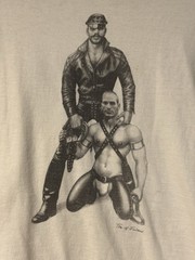 -Vintage 90s Tom Of Finland LGBTQ Gay BDSM Art Tee-Size Large