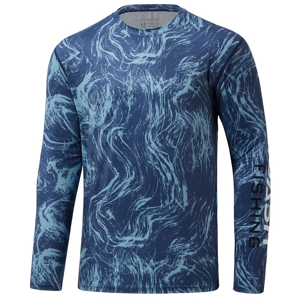 Mens Upf 50+ Camo Long Sleeve Shirts Quick Dry Lightweight Performance Shirt Fo