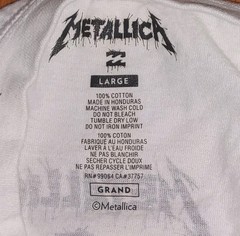 Metallica Billabong One Pushead Graphic T-Shirt Men’s Large White Concert Tee