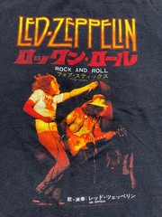 VTG Led Zeppelin T Shirt Men L Black Rock Roll Four Sticks Japan Hanes
