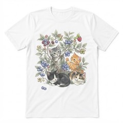 Vintage Kittens Blueberry 90s Graphic White T-shirt