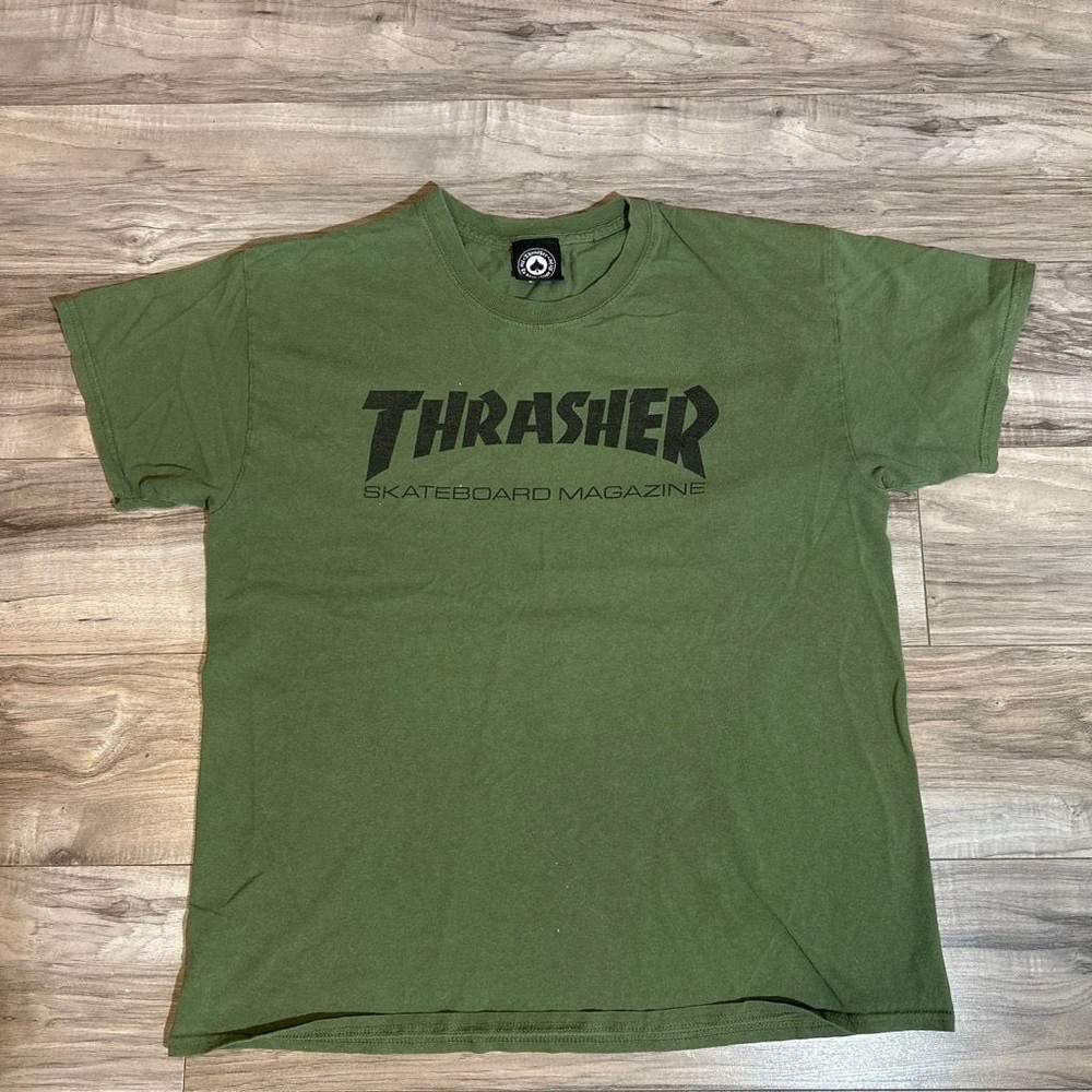 Thrasher Skateboard Magazine Logo T-Shirt – Olive Green