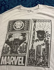 Marvel Black Panther “Wakanda” Graphic Print Gray T-Shirt Adult XL extra large