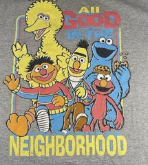 Sesame Street Unisex Graphic T-Shirt Gray Size Medium
