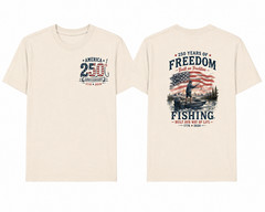 America 250th Anniversary Fishing T Shirt Patriotic USA 1776 2026 Tee