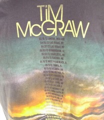 2013 Tim McGraw Tour Gray T-Shirt Two Lanes Of Freedom Adult Small