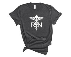 RN Registered Nurse Caduceus Bella Canvas T-Shirt Unisex NurseTee