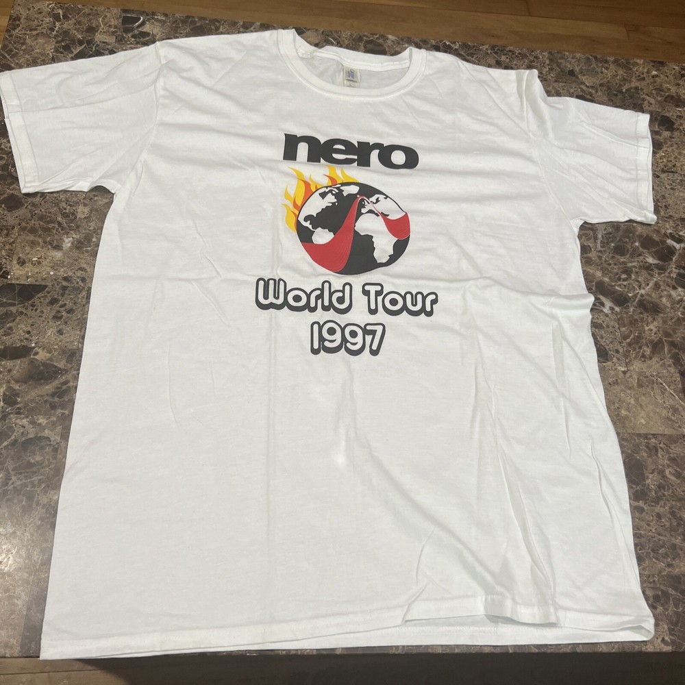 Vintage Nero Burning CD ROM “World Tour 1997” Promo Computer Software T Shirt L