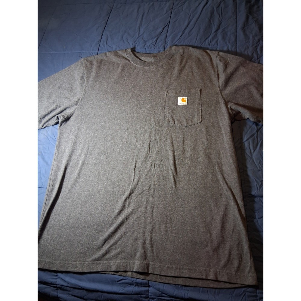 Carhartt Men XL K87 Workwear Pocket T-Shirt Charcoal Heather Grey Original Fit