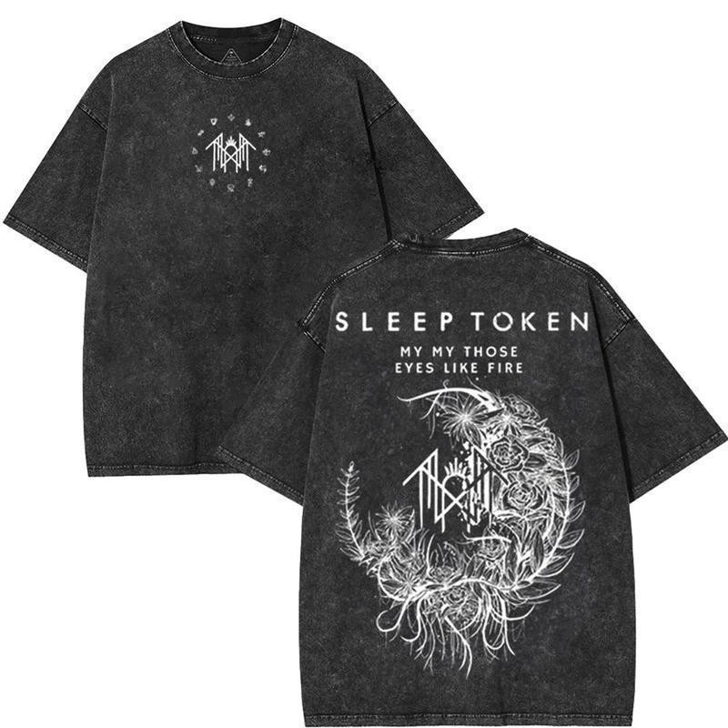 Sleep Token Flowers Heavy Metal Gothic Y2K Oversized Music graphic tees Acid Was