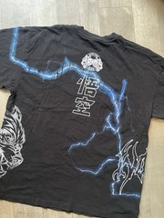Dragon Ball Z Goku Graphic Print Double-Sided Tee Black Short Sleeve Men’s L