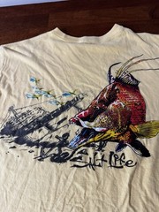 Salt Life 100% Cotton Men’s Yellow Medium Fish T-Shirt Fishing Graphic Tee Rare
