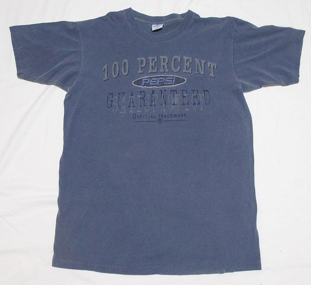 Vintage Single Stitch 100 Percent Guaranteed Pepsi XL T-Shirt Made USA 1990’s