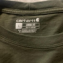 Carhartt Men’s Loose Fit Pocket Logo T-Shirt Green L Short Sleeve Crew