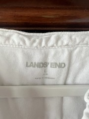 3 Lands End Henley Shirts Black White Navy Size Large 14-16