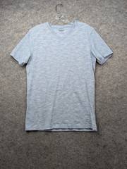 Express T Shirt Mens Medium Blue Flex Stretch V Neck Short Sleeve Comfort Preppy