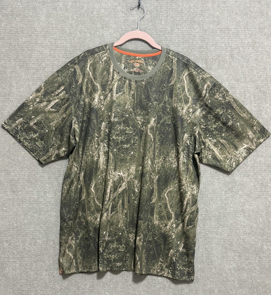 Reel Legends Shirt Mens XL Green Camo Short Sleeve Performance Outdoor Fishing